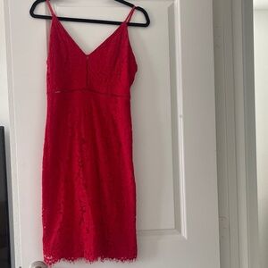 Astr Red Lace Mini Dress